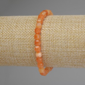 Brățară din jad Mashan, cub facetat, diametru aproximativ 5×5 mm, lungime 18 cm, pe elastică