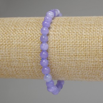 Браслет Аквамарин гладка кулька, діаметр 6мм+-, довжина 18см стрейч