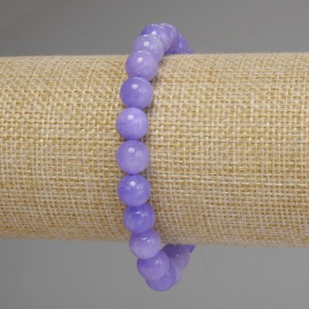 Браслет Аквамарин гладка кулька, діаметр 8мм+-, довжина 18см стрейч