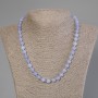 Colier cu acvamarin, mărgele netede de 8 mm, lungime 50 cm, cu închizător