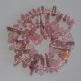 Mărgele din cuarț căpșună, fragmente, diametrul 10–20×5–7 mm, mărgele de 3 mm, lungime 40 cm, pe fir