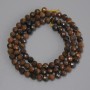 Mărgele din ochiul de tigru, sferice, diametrul 4–5 mm, lungime 39 cm, pe șnur