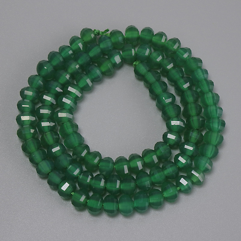 Mărgele Crizopraz facetate rondel, diametrul 6x4 mm, lungimea 38 cm, pe șnur