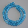 Mărgele din acvamarin cubice, diametru 7,5×7,5 mm, lungime 37 cm, pe fir