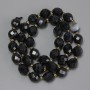 Mărgele din agat, granule facetate, diametrul 10x8 mm, cu mărgele de 3 mm, lungime 39 cm, pe fir