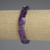 Reducere! Brățară cu ametist tăiat pătrat, diametrul 10×10 mm ±, lungime 18 cm ±, pe șnur elastic