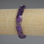 Reducere! Brățară cu ametist tăiat pătrat, diametrul 10×10 mm ±, lungime 18 cm ±, pe șnur elastic