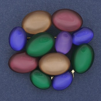 Broșă pandantiv Accent cu ochi de pisică multicolor, metal auriu, 49×45 mm+