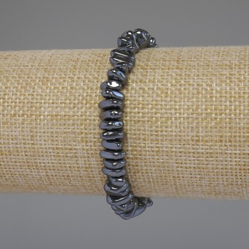 Brățară din hematit cu pietre rotunjite, diametru 8-9×3 mm, lungime 18 cm, elastică