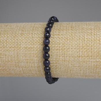 Brățară din aventurin Noaptea Cairo, mărgele tăiate facetate, diametrul 6 mm ±, lungimea 18 cm +