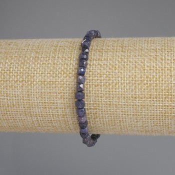 Brățară din safir facetat, cub de 4×4 mm, lungime 18 cm +