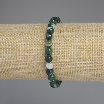 Brățară din agat cu mărgele netede de 6 mm