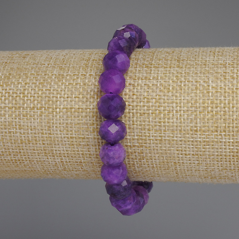 Brățară din sugilit, rondeluri fațetate, diametrul 10×8 mm, lungime 18 cm, pe elastic