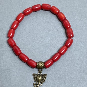 Brățară Coral Barilo 9,5×6,5 mm +/- cu inserție, lungime 18 mm +/- pe elastic