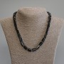 Colier din turmalin negru tăiat, diametrul 10-13×7-8 mm +/-, mărgele de 3 mm +/-, lungime 45 cm +/- cu închizătoare