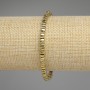 Brățară din hematit, culoare aurie, mărgele pătrate 4x2 mm, lungime 18 cm, extensibil