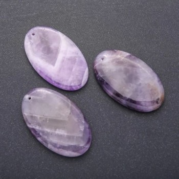 Pandantiv din ametist natural, oval, 30×50 mm, cu imperfecțiuni naturale