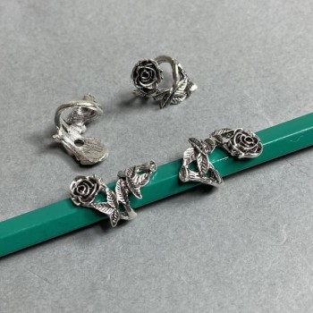 Mărgea-inserație culoare argintie, diametru 20×12 mm, gaură 8 mm, ambalare ~16 buc.