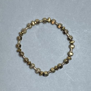 Brățară din hematit în formă de ganteră, diametru 15x6 mm +-, rondel facetat 6x4 mm +-, lungime 18 cm, elastic