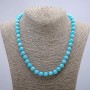 Colier din larimar natural, mărgele netede, diametru aproximativ 8 mm, lungime 46 cm