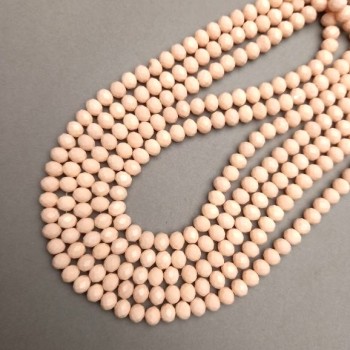 Mărgele din cristal ceh alb pe șnur, rondel tăiat, diametrul 8x6 mm, lungimea 37 cm