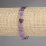 Brățară cu inimioare de ametist, 8 mm, lungime 18 cm, elastică