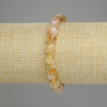 Brățară cu citrin tăiat cub 8×8 mm, lungime 18 cm