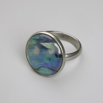 Cercei cu halit, 22 mm ±, din metal argintiu