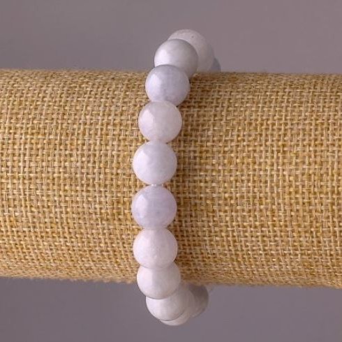 Brățară din acvamarin pe elastic, mărgele rotunde netede, diametrul 10 mm, circumferința 18 cm
