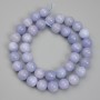 Mărgele de acvamarin – bile netede, diametru 10 mm +/-, lungime 38 cm +/- pe șnur
