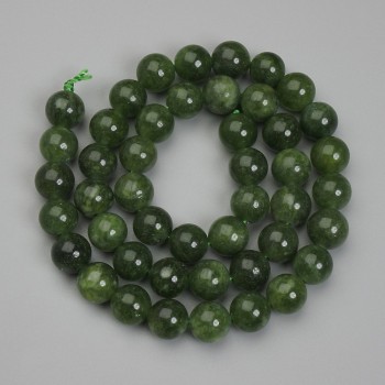 Mărgele din jadit, formă sferică, diametrul 10 mm ±, lungime 38 cm ±, pe șnur