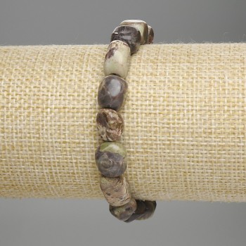 Brățară din jasp Picasso, fațetată, diametre 9–14×8–10 mm, lungime 18 cm ±, pe bază elastică