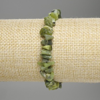 Brățară din jadeit – fragmente, diametrul 5–12×2–5 mm, lungime 18 cm, extensibil