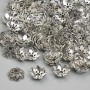 Capace pentru mărgele, culoare metalică argintiu, diametru 7 mm, diametrul găurii 1,7 mm ±, ambalare 20 g (~110 buc.)
