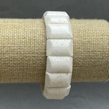 Brățară din coral poros, zale 20×13 mm, lungime 18 cm, elastică