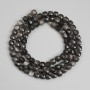 Mărgele obsidian argintiu, cuburi tăiate 4×4 mm, lungime 39 cm pe șnur