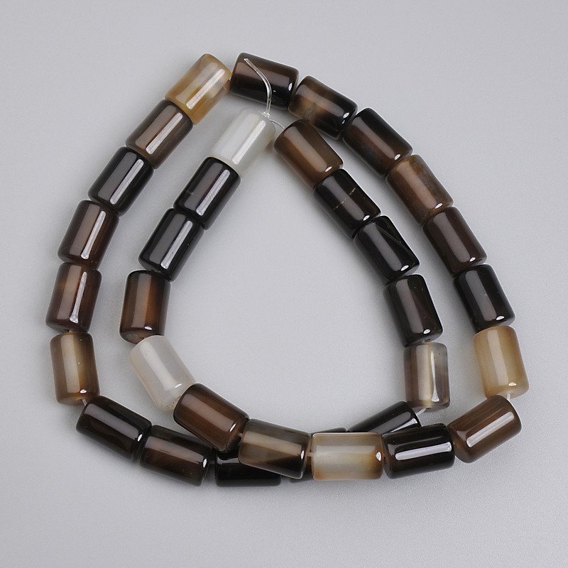 Mărgele de agat cilindrice 11,5×8 mm pe șnur