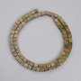 Mărgele de jasper heliotrop cubice, diametru 4,5×4,5 mm, pe șnur