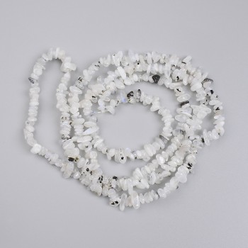 Mărgele din adular granule, diametrul 4-7×2-4 mm, lungime 78 cm, pe fir