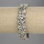 Brățară din jasper Dalmațian, verigi fațetate de aproximativ 14×10 mm, lungime 18 cm, elastic