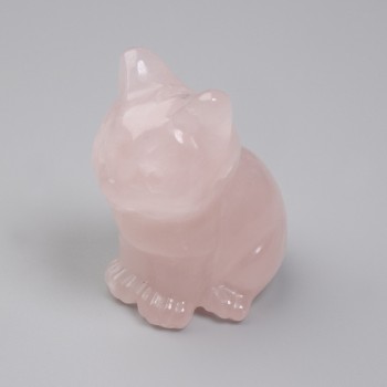 Statuetă de suvenir «Pisică» din cuarț roz, 40×30×23 mm