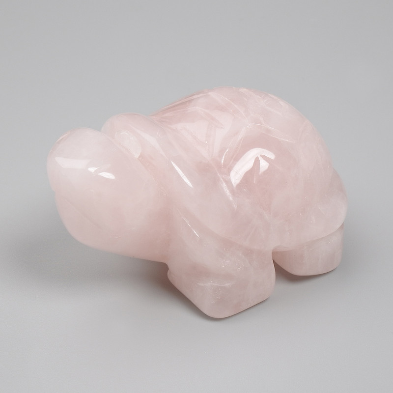 Statuetă suveniră — țestoasă din cuarț roz, 50×30×25 mm+