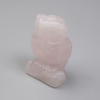 Statuetă suvenir Bufnița din cuarț roz 52×33×25 mm+