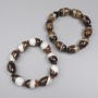 Brățară din agat, în formă de baril, diametre 18×13 mm, rondele de 6×3 mm, lungime 18 cm, pe elastic