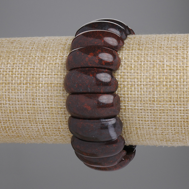 Reducere! Brățară din jasper, verigi tip lanț, diametrul 25×10 mm, lungime 18 cm, elastic