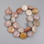 Mărgele din coral fosilizat, monedă, diametrul 17,5 mm ±, pe șnur, lungimea 39 cm+