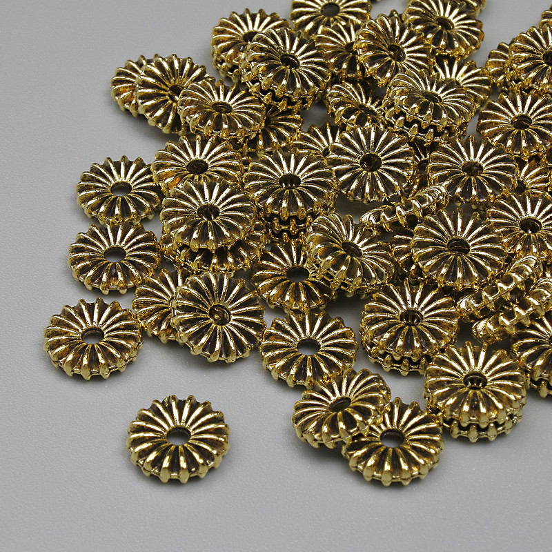 Mărgele-inserații aurii 7,5×2 mm
