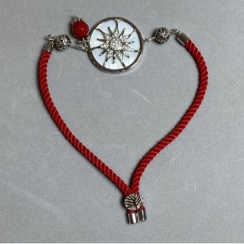 Brățară textilă, diametrul 5,5 mm ±, reglabilă prin strângere, cu inserție metalică, diametrul 24 mm ±, metal argintiu