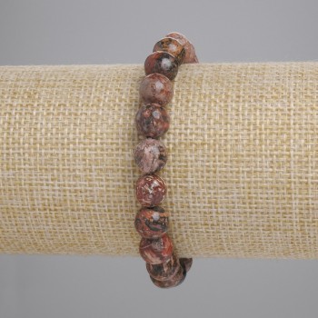 Brățară din jasper oceanic, mărgele netede de 8 mm, lungime 18 cm, pe elastic