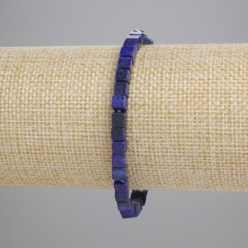 Brățară cu lazurit, cuburi 4,5 mm, elastic